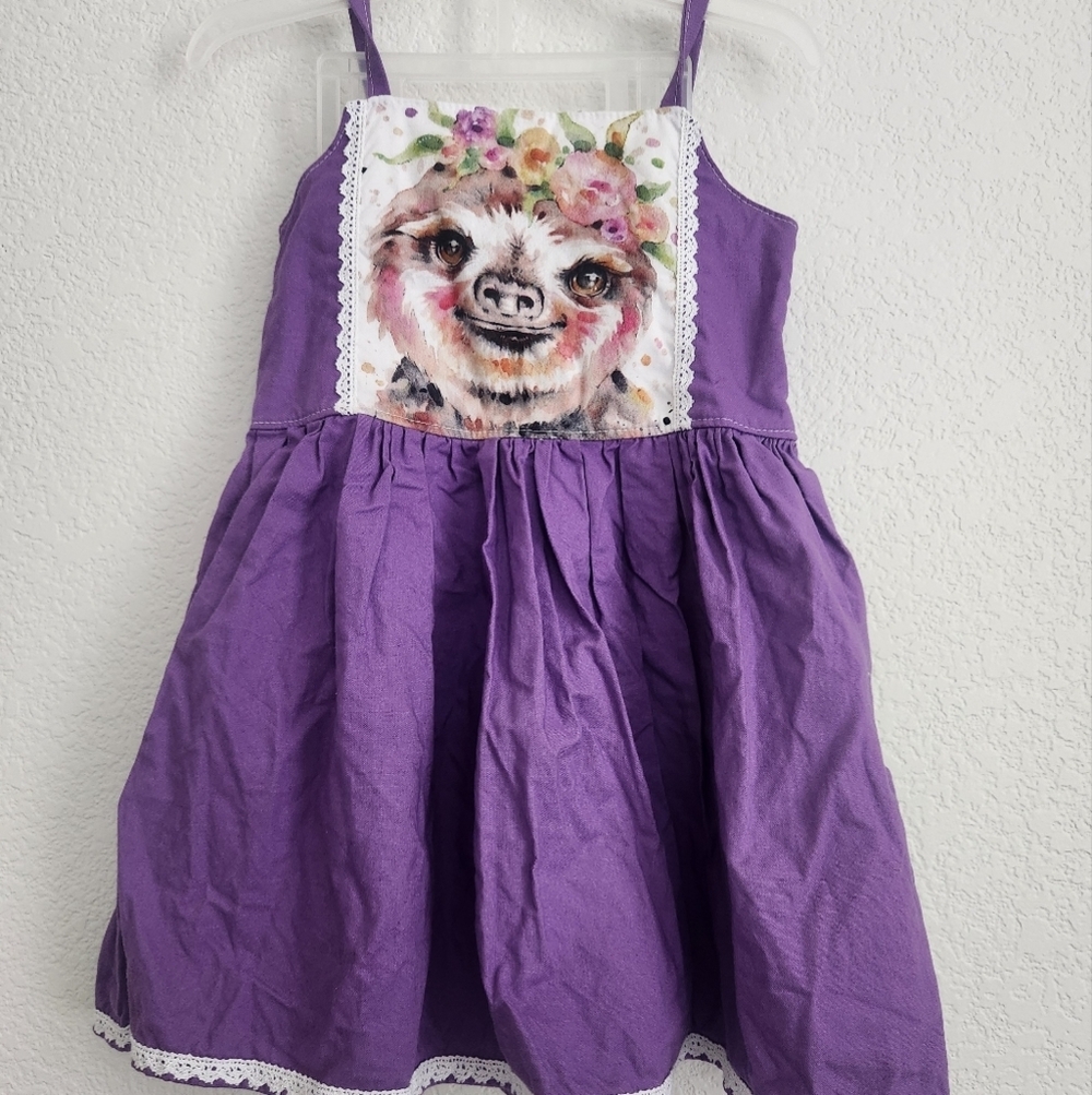 Toddler‎ sundress bundle (2) strawberry & sloths 3T - Picture 2 of 9